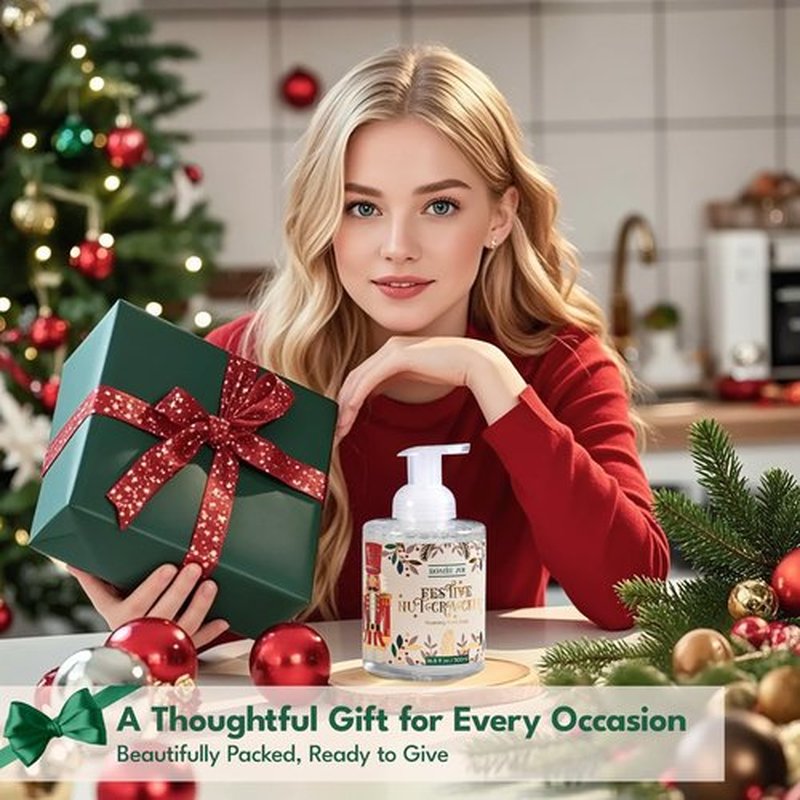 ROMIIE ZOI Christmas Foaming Hand Soap with Gift Box - Festive Nutcracker, Infused with Sugar Plum Aroma - 500ml/ 16.8 fl. oz