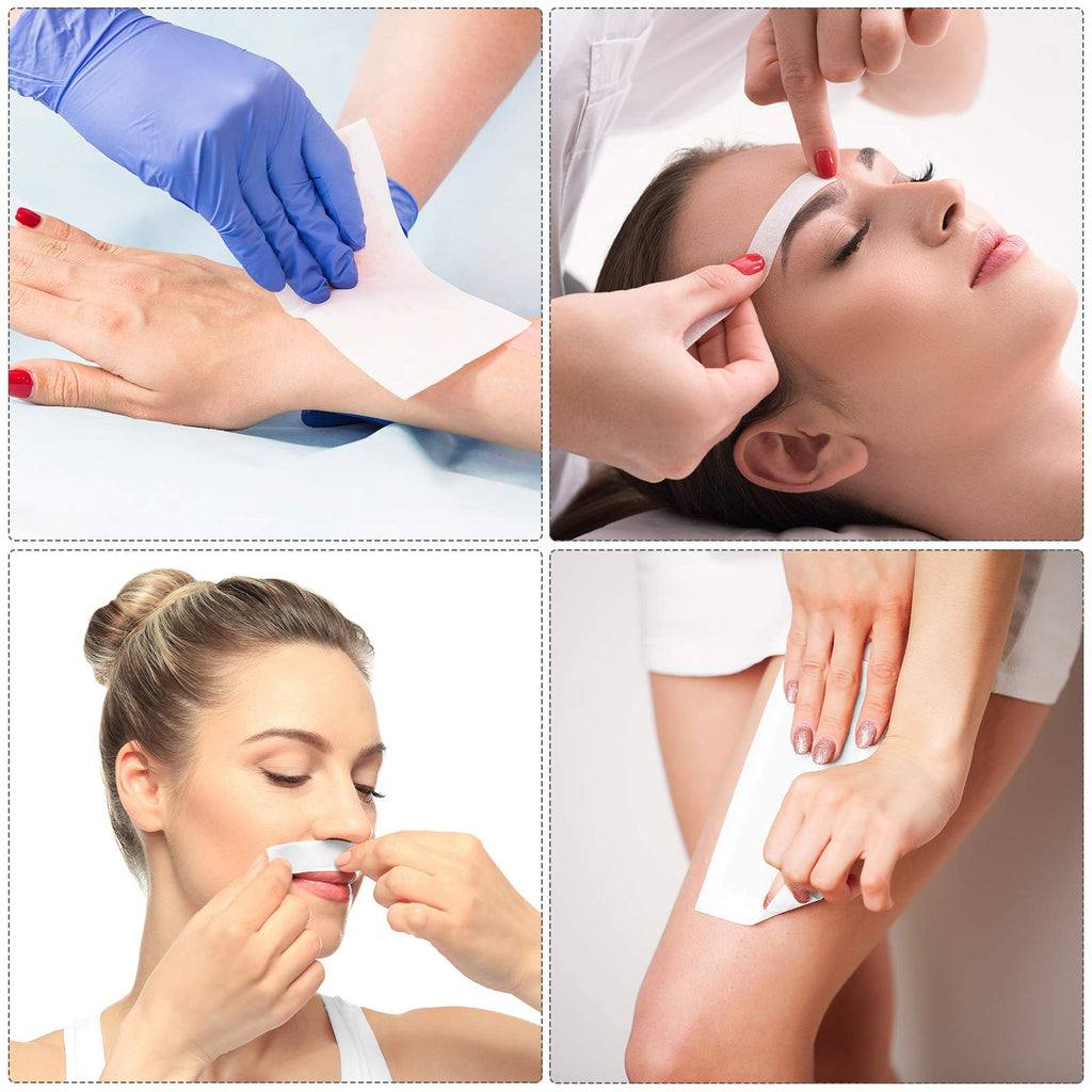 Maitys 400 Non-woven Waxing Strips 2.8x 7.9 Inches for Facial, Body, Leg, Face and Bikini Hair Removal(White)