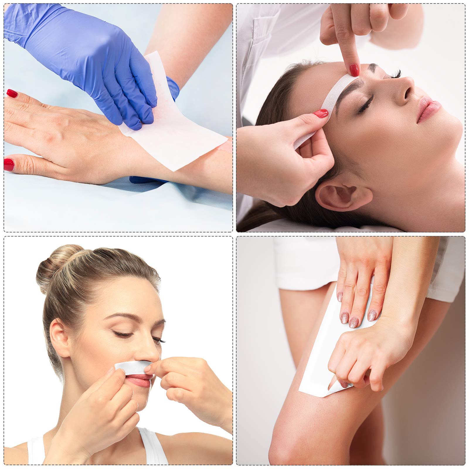 Maitys 400 Non-woven Waxing Strips 2.8x 7.9 Inches for Facial, Body, Leg, Face and Bikini Hair Removal(White)