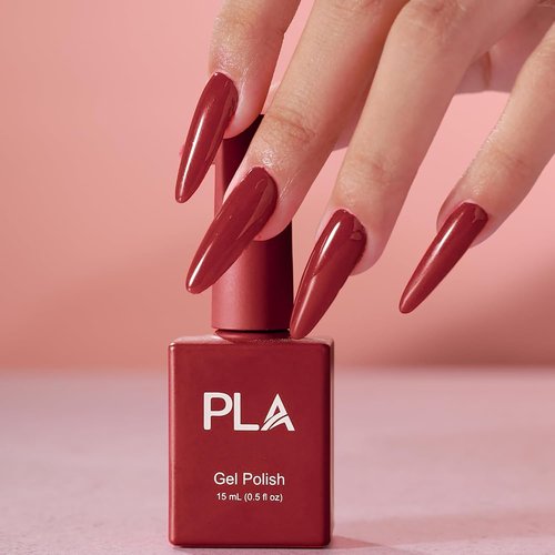 PLA 124 Red Gel Nail Polish - No-Chip, Quick Dry Formula | 15ml UV Gel Polish | 10-Free Soak Off