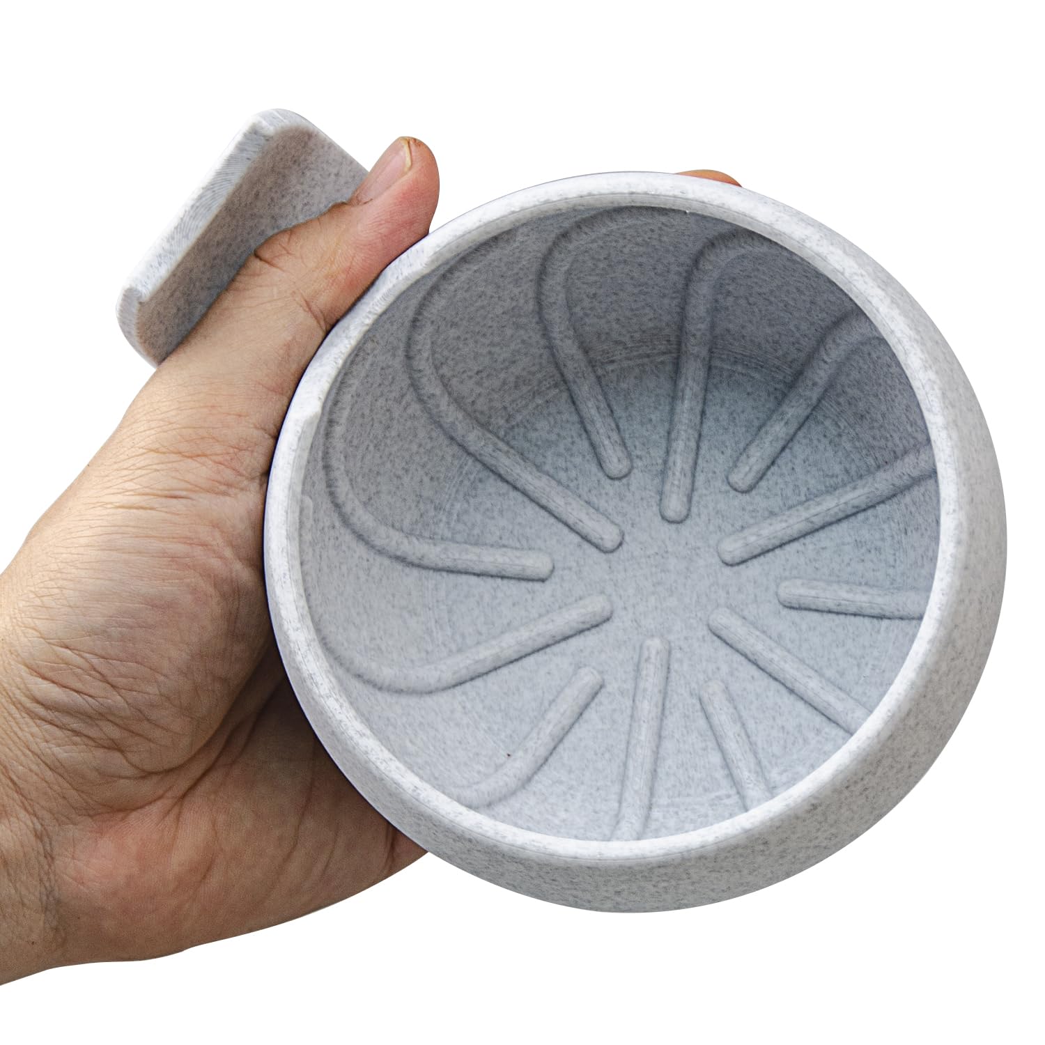 Grandslam Shaving Soap Bowl Kit For Men, Shaving Brush and Bowl, Shaving Bowl with Ridges, Shaving Mug with Brush Stand, Shaving Soap Bowl with Knob Handle, Great for Traveling and Use at Home
