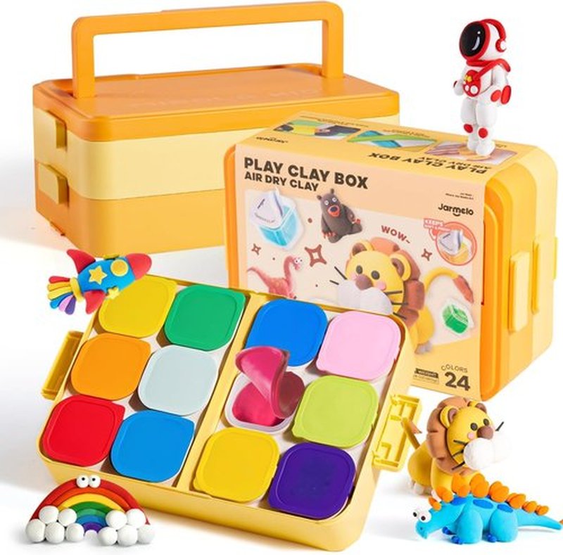 Skiennix Air Dry Clay - Kids Modeling Clay Kit with Storage Box & Sculpting Tools | Perfect Craft Gift for Ages 6-12