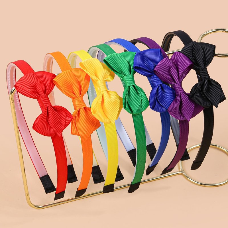 WJYX BOWS 15pcs/set Satin Bow Headbands, Colorful Ribbon Hair Hoops Non-Slip Fashion Hair Accessories for Daily Wear and Casual Outfits