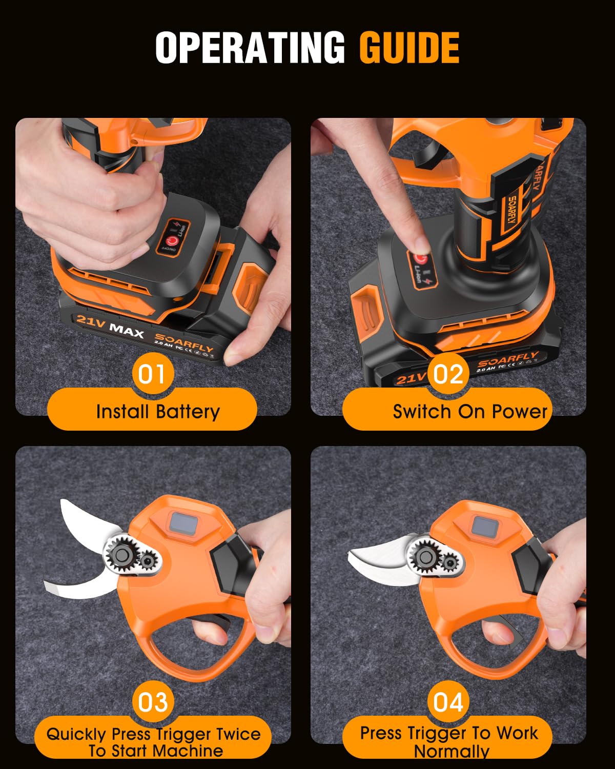 Electric Cordless Pruning Shears, 1.5-2.05 inches Cutting Diameter, Electric Clippers for Gardening, Brushless Motor Tree Pruner with LCD Display and SK5 Blades, Tree Branch Cutter for Tree Trimming