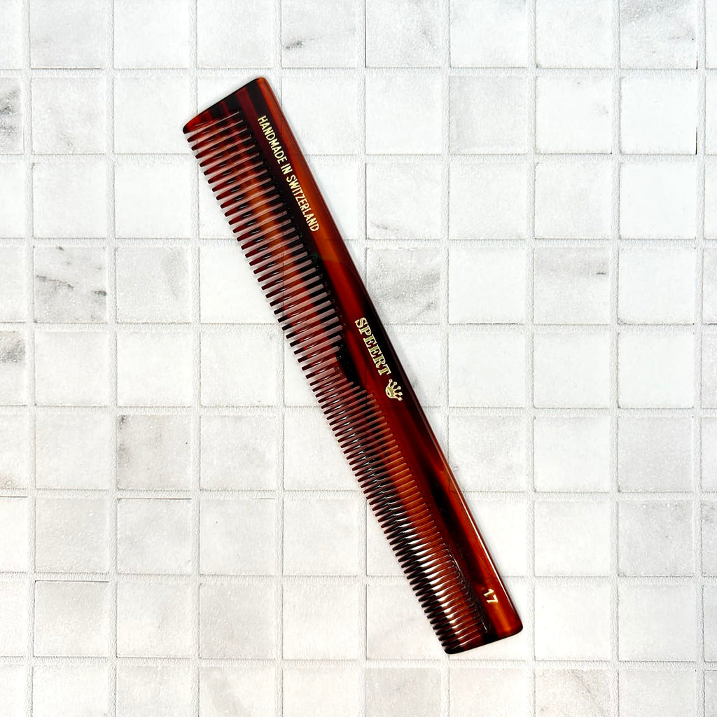 Speert #17 Handmade Wide Narrow Tooth Mustache Beard Comb Small Tortoise Havana Acetate Thick Coarse Curly Fine Short Pocket Sized Facial Hair Grooming Tangle Free Beard Straightener Growth Care Comb