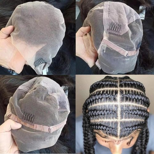 HERMOUS Full Lace Human Hair Wigs HD Transparent Lace Pre Plucked with Baby Hair Handmade Whole Lace Frontal Wig 12A Brazilian Virgin 180% Density Straight Natural Black Color 8 Inch