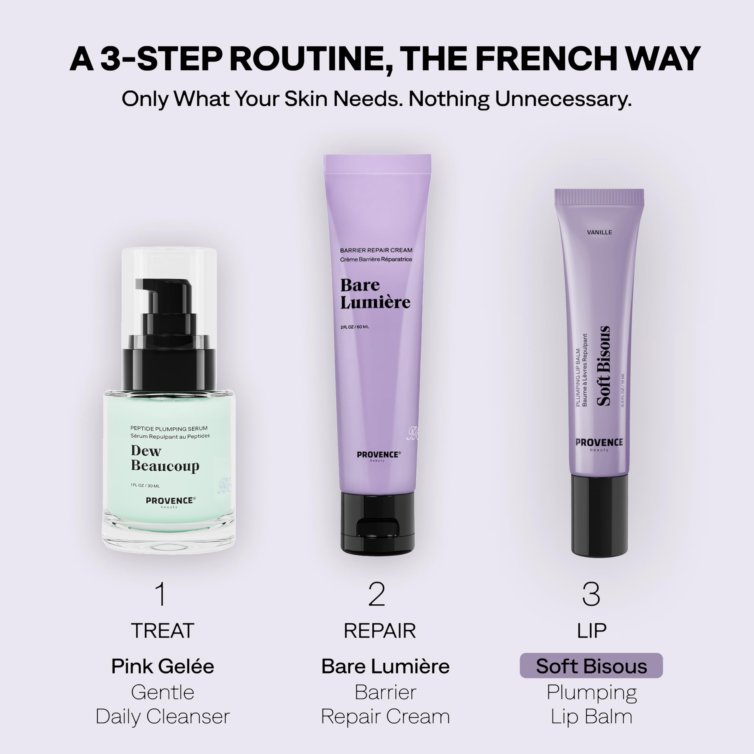 Provence Beauty Soft Bisous Plumping Lip Balm – Hydrating Lip Care Treatment with Tripeptide-1, Hyaluronic Acid & Shea Butter – Anti-Aging Lip Balm that Smooths, Softens & Plumps Dry Lips – 0.5 fl oz