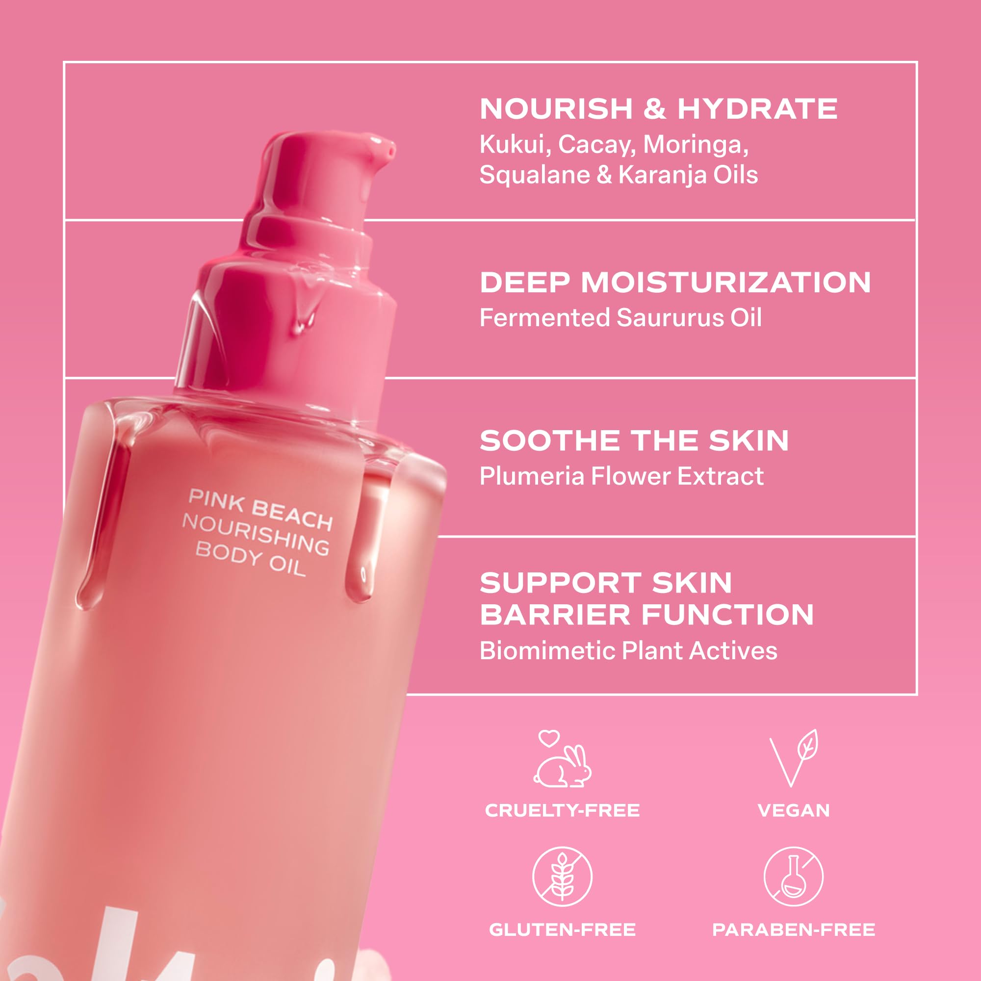 Saltair Body Oil. Jumbo Size Pink Beach After Shower and Bath Oil for Women and Men. Botanical, Non-Greasy, and Well-Absorbing Moisturizer for Hydrating Dry Skin – 10oz Bottle