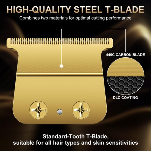 Replacement Hair Trimmer Blades Compatible with BaByliss FX787, FX799, FX726, FX729, FX707Z, DLC 2.0 Standard & Fine, Tooth T-Blades for Precision Hair Trimmers, Long-Lasting Barber Trimmer Blades