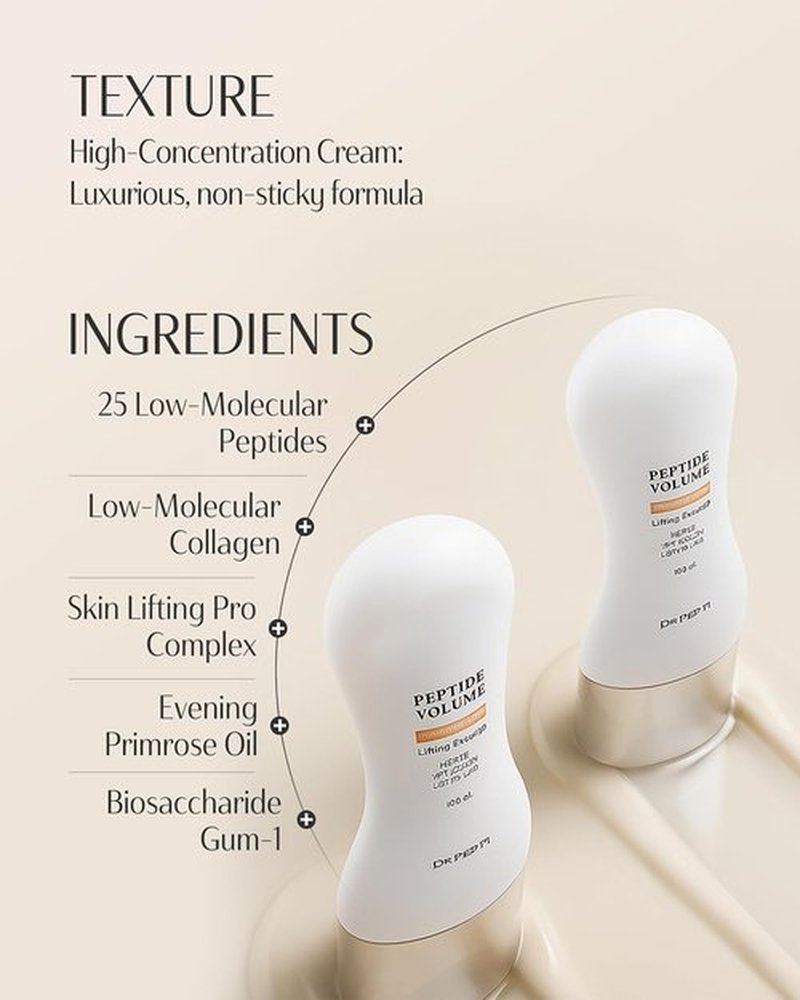 Dr. Pepti Neck Firming Cream - Tightening & Lifting with Gua Sha Massager | 25 Peptides & Collagen, 4.2 fl oz