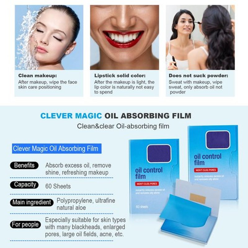 2 Packs Oil Blotting Sheets for Face (120 Sheets) - Oil Absorbing Blotting Papers for Oily Skin, Makeup-Friendly & Portable Oil Wipes