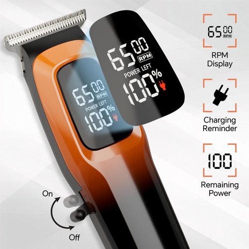 SIDHGN Professional Hair & Beard Trimmer, Electric Hair Clippers for Men, Cordless Clipper and Trimmer Set, Zero Gapped (Orange)