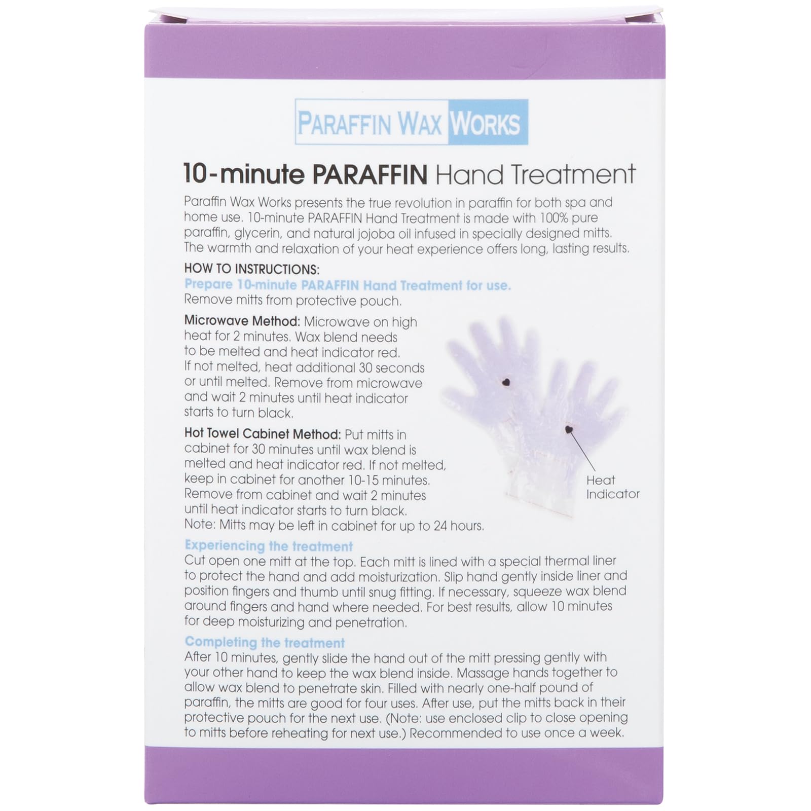 Paraffin Wax Works 10-Minute Paraffin Hand Treatment, Relaxing Lavender, Spa and Home Treatment Gloves, One-Pair