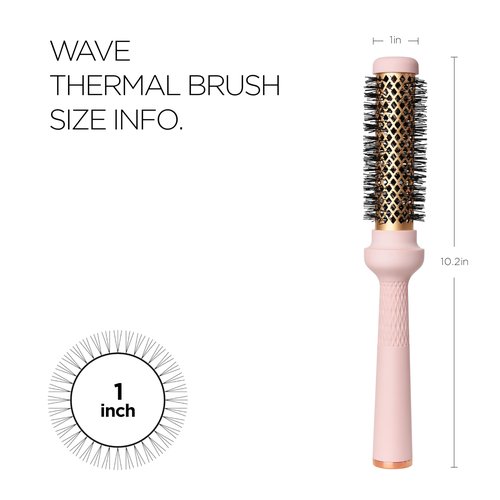 F3 systems, Magic Curling Round Brush (Wavy 1 Inch), Non-electronic, Self-Standing Round Quick Styling Brush, Great Blowout, Ceramic Coated/Ionic Thermal Barrel, Blowout Volume, Wave Styler