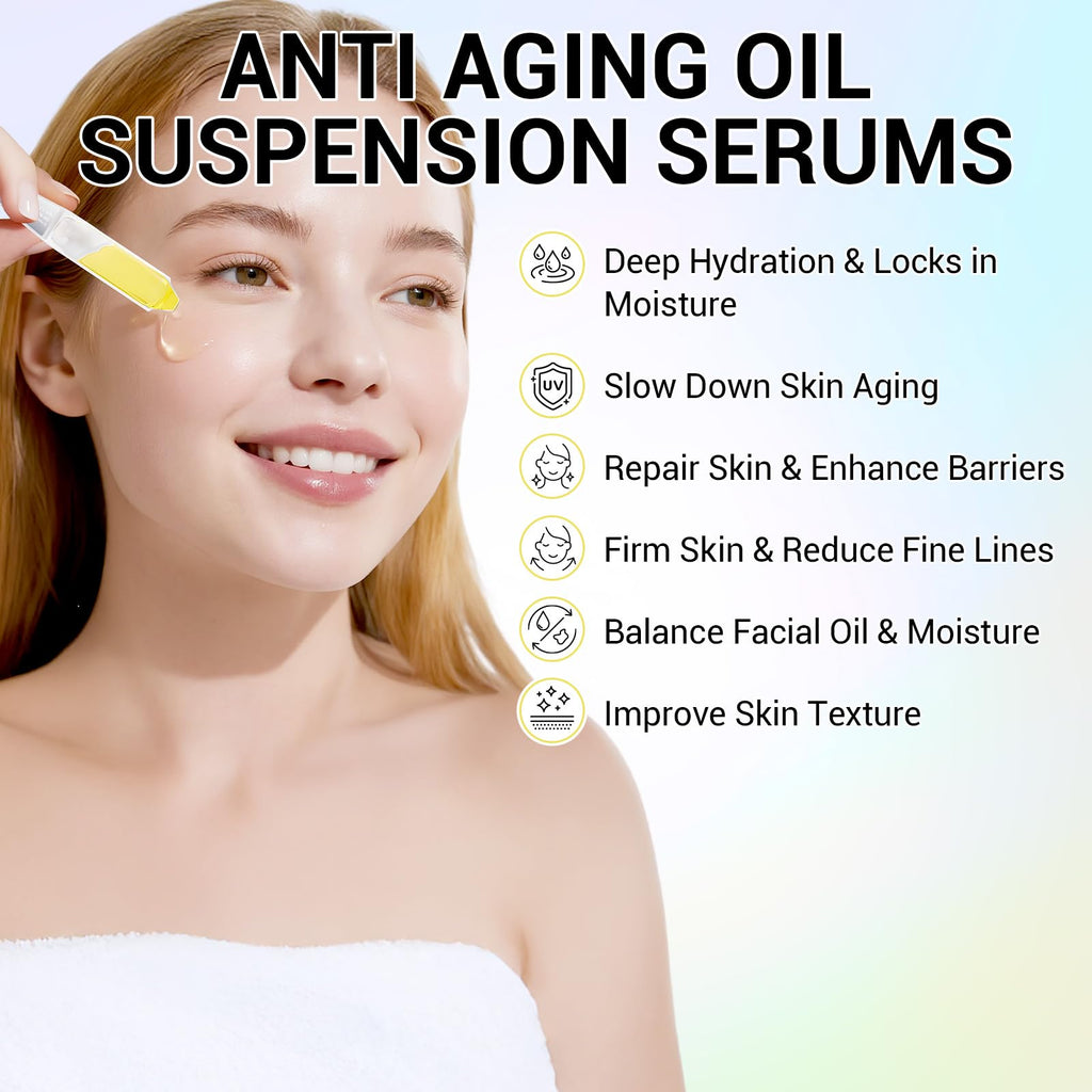 4D Hyaluronic Acid Serum with Collagen, Oil Suspension Serums for Barrier Repair, Facial Firming & Moisturizing, Anti Aging Serum for Balance Oil & Water, 30 Pcs Single-Use Vial for Sensitive Skin