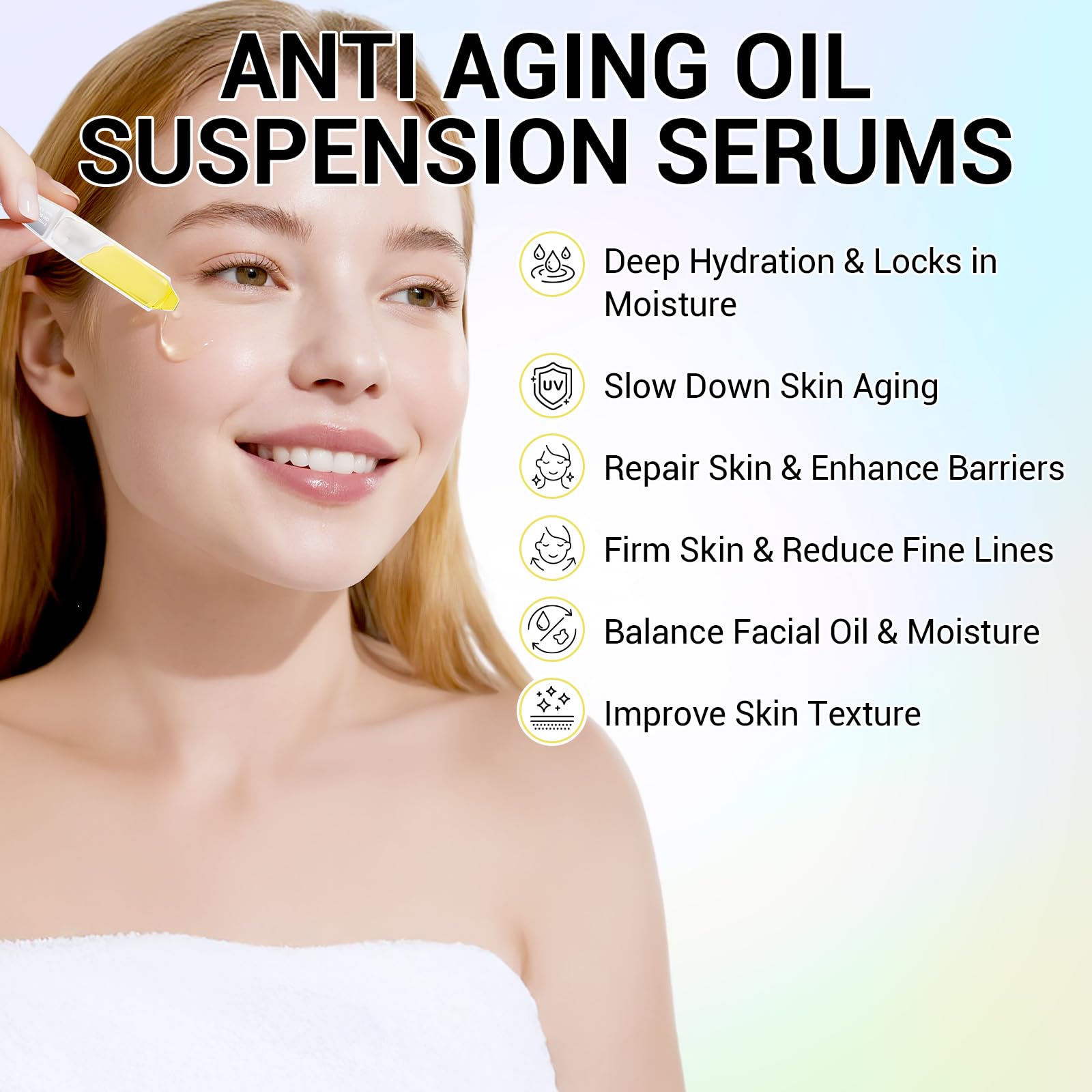 4D Hyaluronic Acid Serum with Collagen, Oil Suspension Serums for Barrier Repair, Facial Firming & Moisturizing, Anti Aging Serum for Balance Oil & Water, 30 Pcs Single-Use Vial for Sensitive Skin