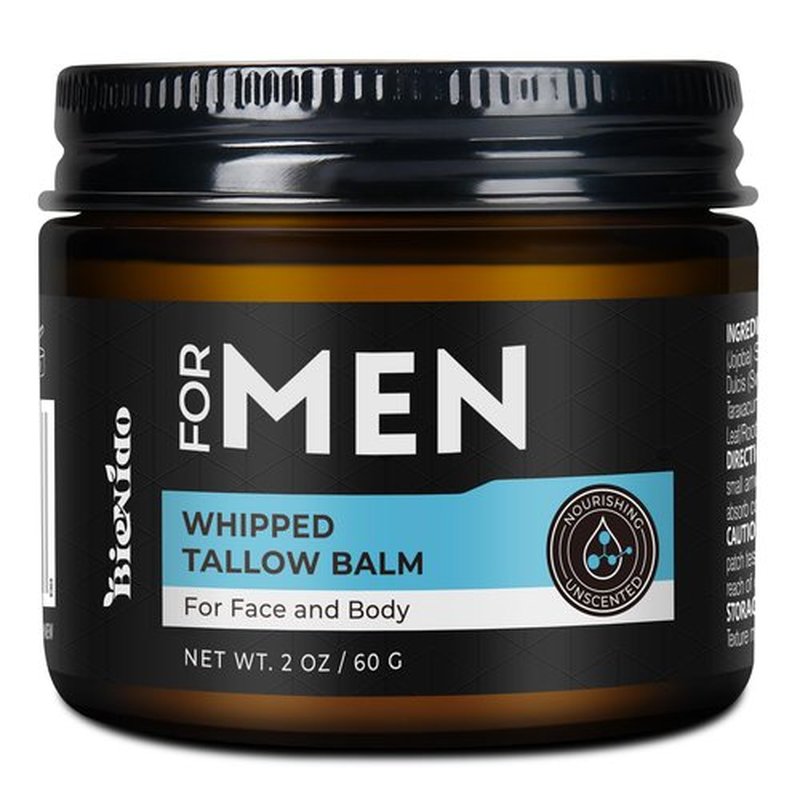 BieNido Wrinkle Defense Tallow Balm for Men – Anti-Aging Whipped Beef Tallow with Jojoba Oil for Deep Hydration, Clean Scent Non-Greasy Skincare for Men