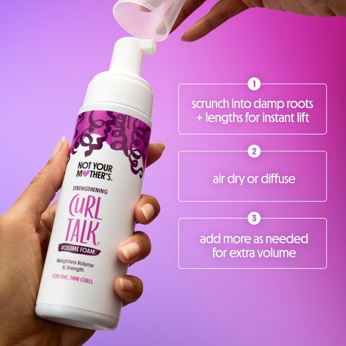 Not Your Mother's Curl Talk Instant Lift Root Hair Spray and Strengthening Volume Foam (2-Pack) - Powered by Biotin, Peptides, and Rice Protein - For Curly Hair Types