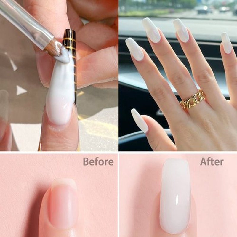 Nail Builder Gel Lofuanna 56g Led/uv White Hard/Builder Gel for Nails Self-leveling Formula Nail Gel Builder with Nail Art Brush Nail File Nail Forms Nail Strengthen Gel Nail Art Manicure Set for Strengthening Natural Nails and Sculpting Nail Extension at