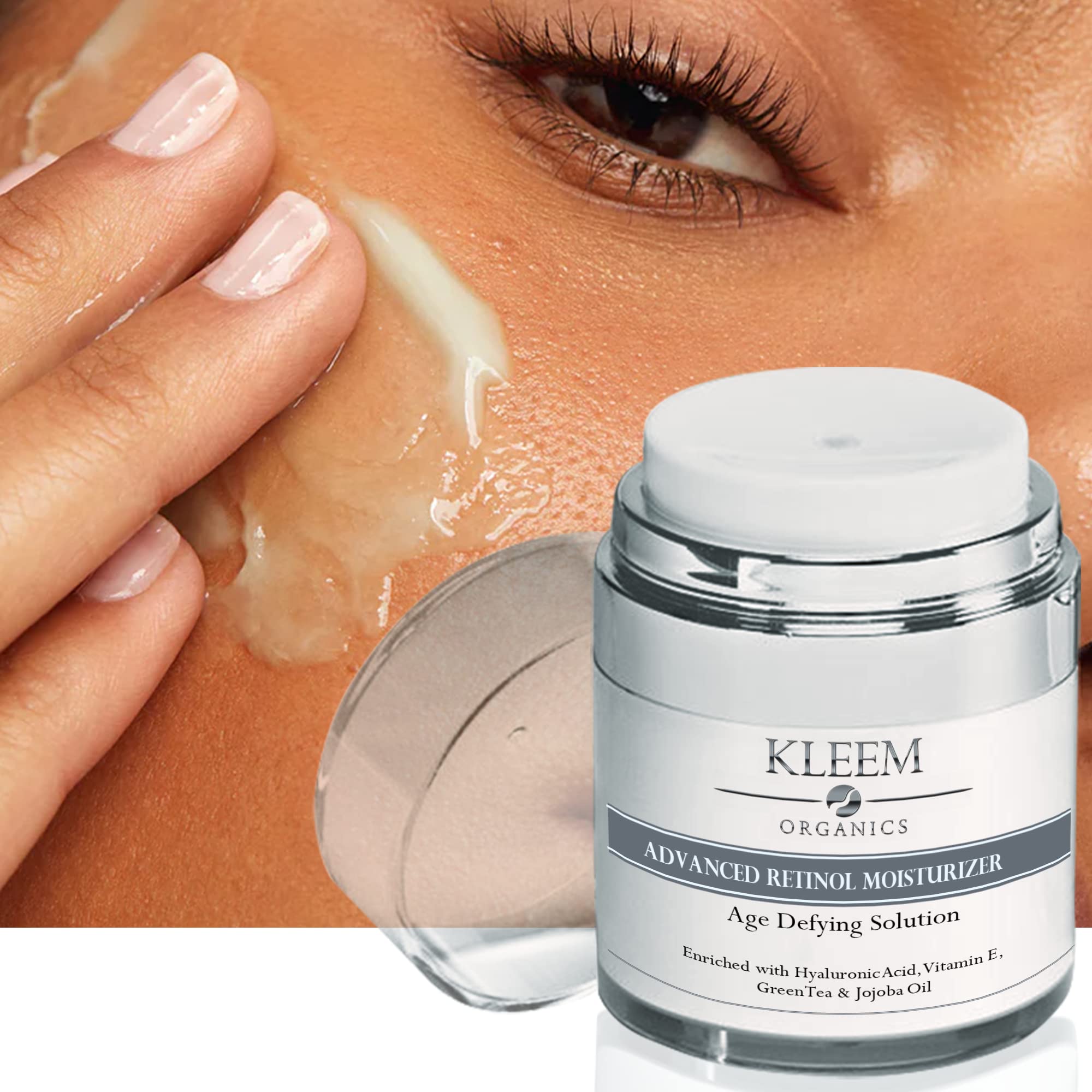 Kleem Retinol Cream for Face (2 Pack) – Anti Aging Moisturizer with Hyaluronic Acid, Vitamin E & Panthenol – Night Cream for Wrinkles, Fine Lines & Uneven Skin Tone – 1.7 Fl Oz Each