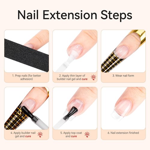Makartt Clear Builder Nail Gel, 7 in 1 Gel Nail Polish Rubber Base Coat Hard UV Light Strengthener Extension Thickening Rhinestone Soak Off Builder for Broken Nails Repair, 1 Bottle 15ml