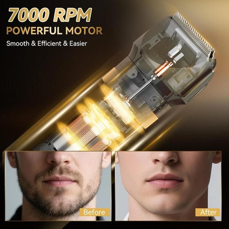 Beard Trimmer for Men | 42 Adjustable Length Settings - Professional Waterproof Hair Clippers with LED Display
