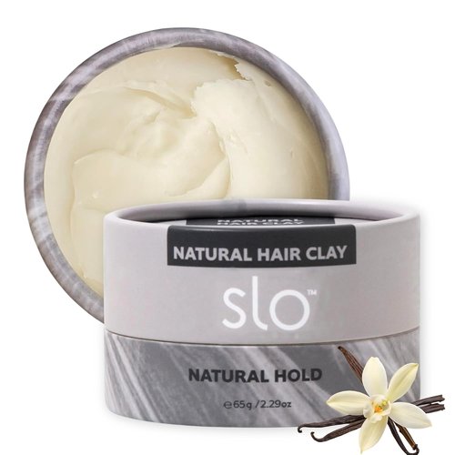 Slo Natural Hair Clay - Vegan & Cruelty-Free Styling Alternative for All Hair Types | Natural Hold, 2.29oz/65g