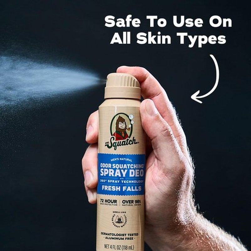 Dr. Squatch Natural Men’s Deodorant - Quick-Dry, Aluminum-Free, Dermatologist-Tested - Fresh Falls, 4oz (2-Pack)