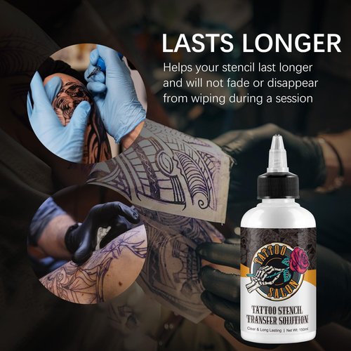 Tattoo Stencil Transfer Gel Solution, Stencil Magic Cream, Tattoo Application Solution for Transfer Paper Machine Stencils, Long-Lasting & Clear, 150ml