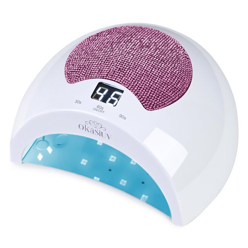 Okasiuv Rechargeable UV LED Nail Lamp with Diamond Design & Touch Control - 3 Timer Settings, Fast Curing for All Gel Polishes, Portable UV Nail Dryer for Professional Salon & Home