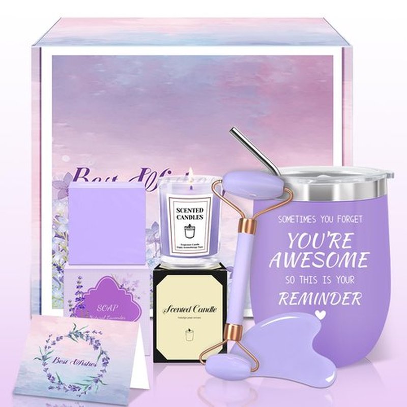 Gifts for Women, Spa Self Care Get Well Soon Gifts with Gua Sha Facial Tools, Thank You Gift for Wife, Coworkers, Friends, Gift Basket for Birthday Anniversary, Mother's Day, Thanksgiving, Christmas