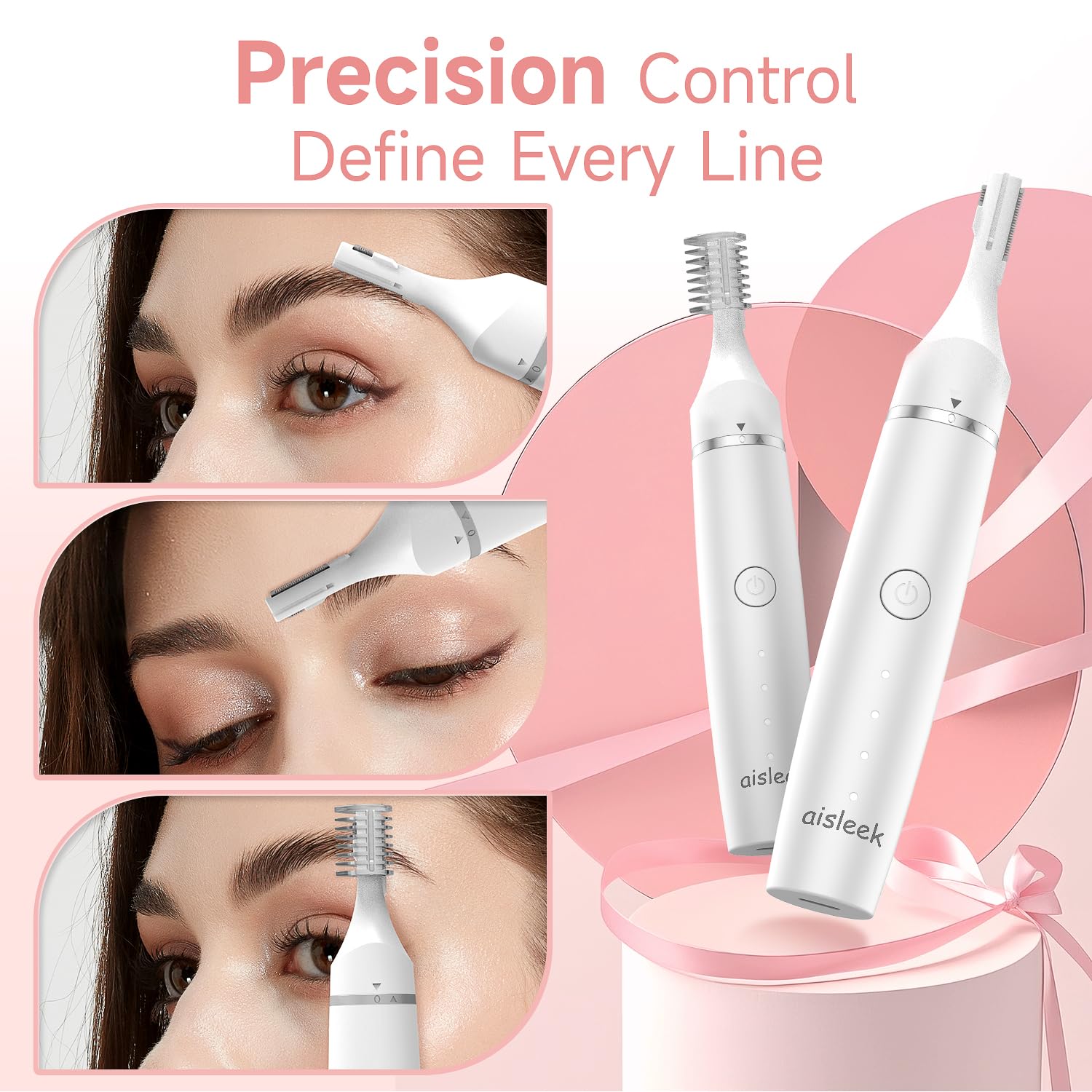 Nose Hair Trimmer for Women & Men, 3-in-1 Facial Hair Remover for Peach Fuzz, Eyebrow Trimmer, Shaper & Shaver, Ear & Face Grooming Kit, USB-C Rechargeable, Painless, Dry Use, Compact & Travel-Ready
