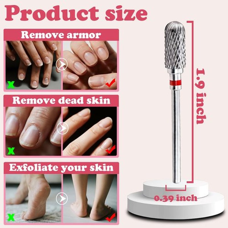 FATUXZ 3/32" Carbide Nail Drill Bits,Gel Polish Remover Drills Bit,Cuticle Clean Nail Drills Bit,Professional Nails Art Tools,Remover Drills Bit Art Supplies for Nail and Cuticle (Fine - F)
