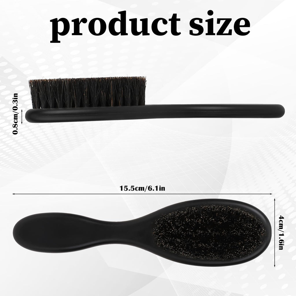 FAIRY CORA Barber Brush Set, 2 PCS Beard Styling Brush with Soft Bristles, Neck Duster and Cleaning Brush for Men's Grooming, Professional Grooming Tools with Sturdy ABS Handle, Black