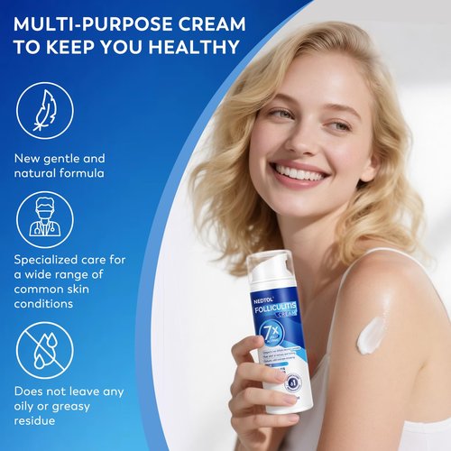 Nedtol Folliculitis Treatment Cream, 7X Fast-Acting Ointment for Scalp, Face & Body, Relieves Itching, Redness & Bumps, Intensive Skin Therapy – 120g
