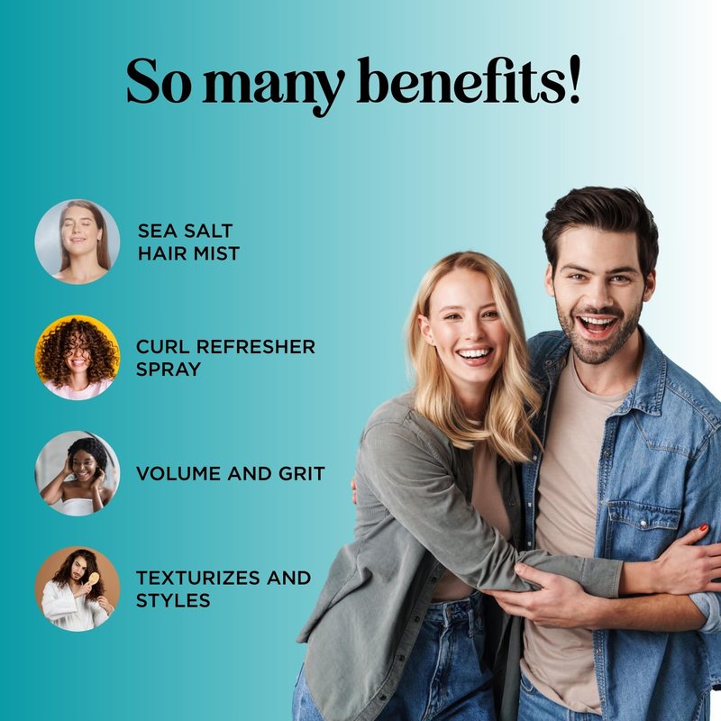 Volumizing Sea Salt Spray by [Brand Name] - Texturizing Beach Waves & Curl Activator with Argan Oil