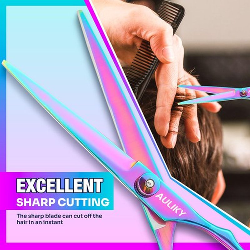 Hair Cutting Scissors Shears Kit, 6.7” Barber Scissors,Professional Haircut Kit,Stainless Steel Hairdressing Thinning Scissors Shears for Barber,Salon,Women,Home,Men