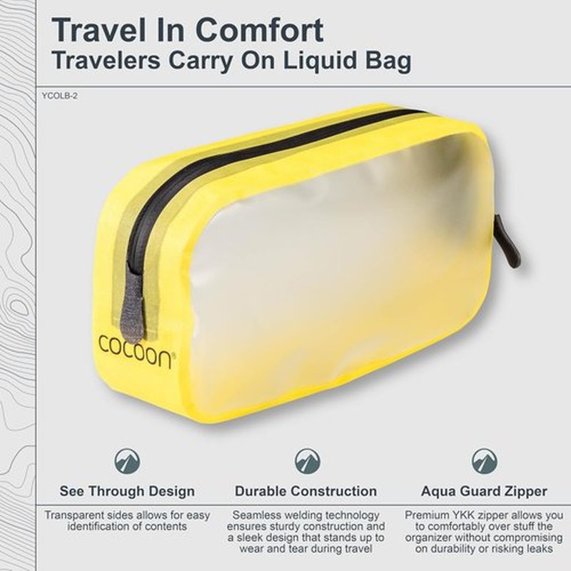 Cocoon - Premium Travelers Carry-On Liquid Bag - Stylish Yellow Design for Easy Travel