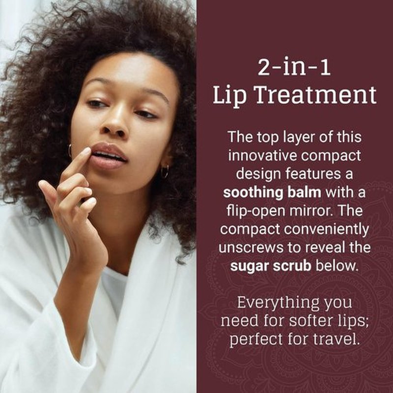 Avya Skincare Two-In-One Lip Treatment - Sugar Scrub Exfoliates & Softens Lips | .07oz Balm with Marula & Mango