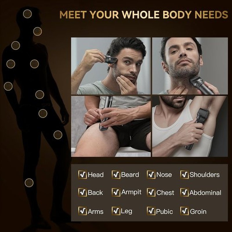 Beard Trimmer for Men | 42 Adjustable Length Settings - Professional Waterproof Hair Clippers with LED Display