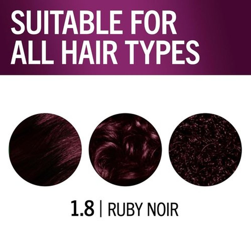 Schwarzkopf Keratin Hair Dye Cream - Ruby Noir 1.8 | Professional Quality Color & 100% Gray Coverage