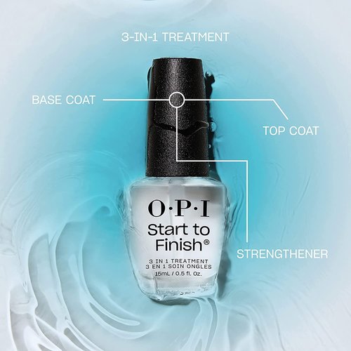 OPI Nail Envy, 0.5 fl oz and OPI Start to Finish, 3-in-1 Treatment, Base Coat, Top Coat, Nail Strengthener, 0.5 fl oz