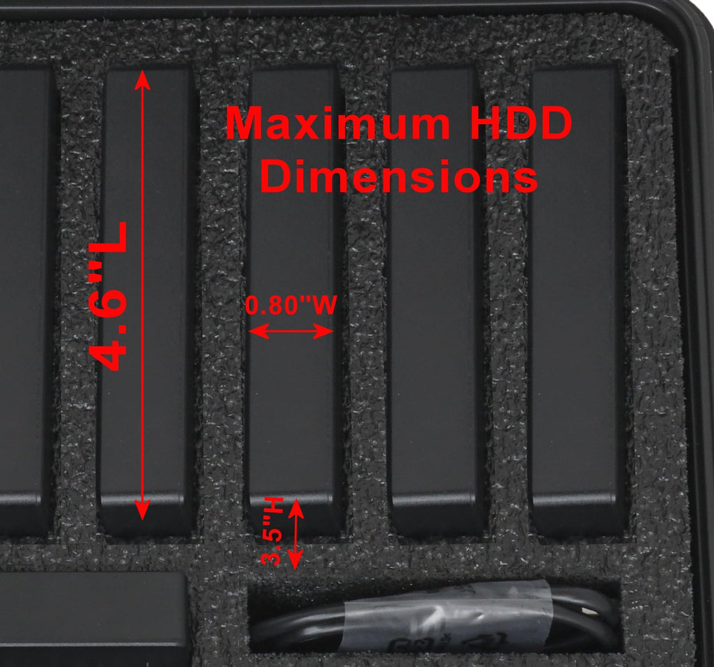 Case Club 8 External Hard Drive Case. Waterproof, Airtight, & Heavy Duty. Includes Pressure Relief Valve, Folding Handle, Padlock Holes, O-Ring Seal.