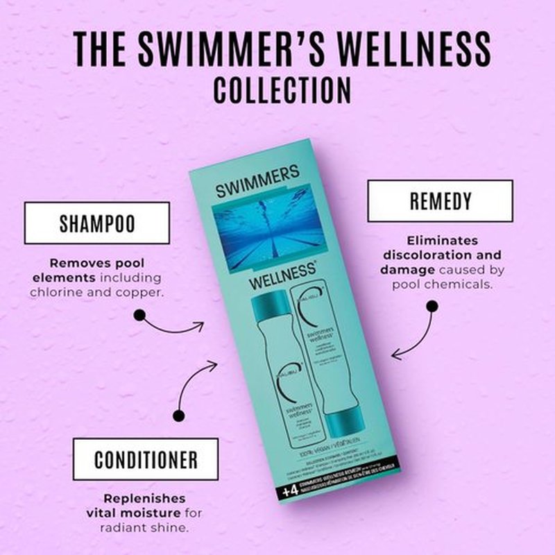 Malibu C Swimmers Shampoo & Conditioner Set - Restorative 9 oz Hair Care for Chlorine Damage & Brittle Hair