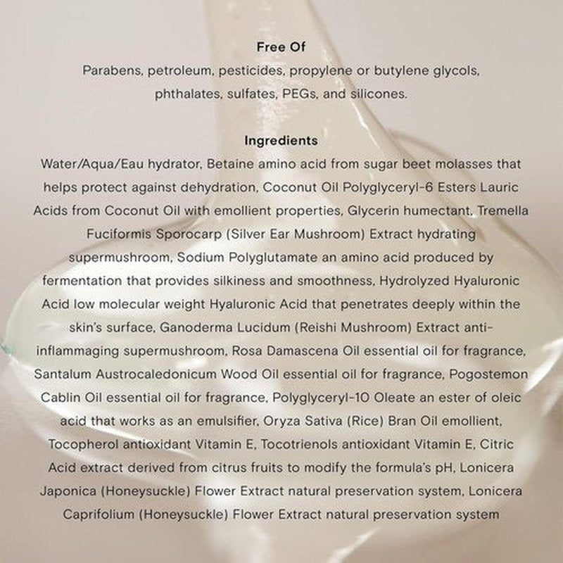 Moon Juice Plump Jelly Hyaluronic Acid Serum - Hydrating Anti-Aging Formula with Peptides & Mushrooms, 1 Fl oz