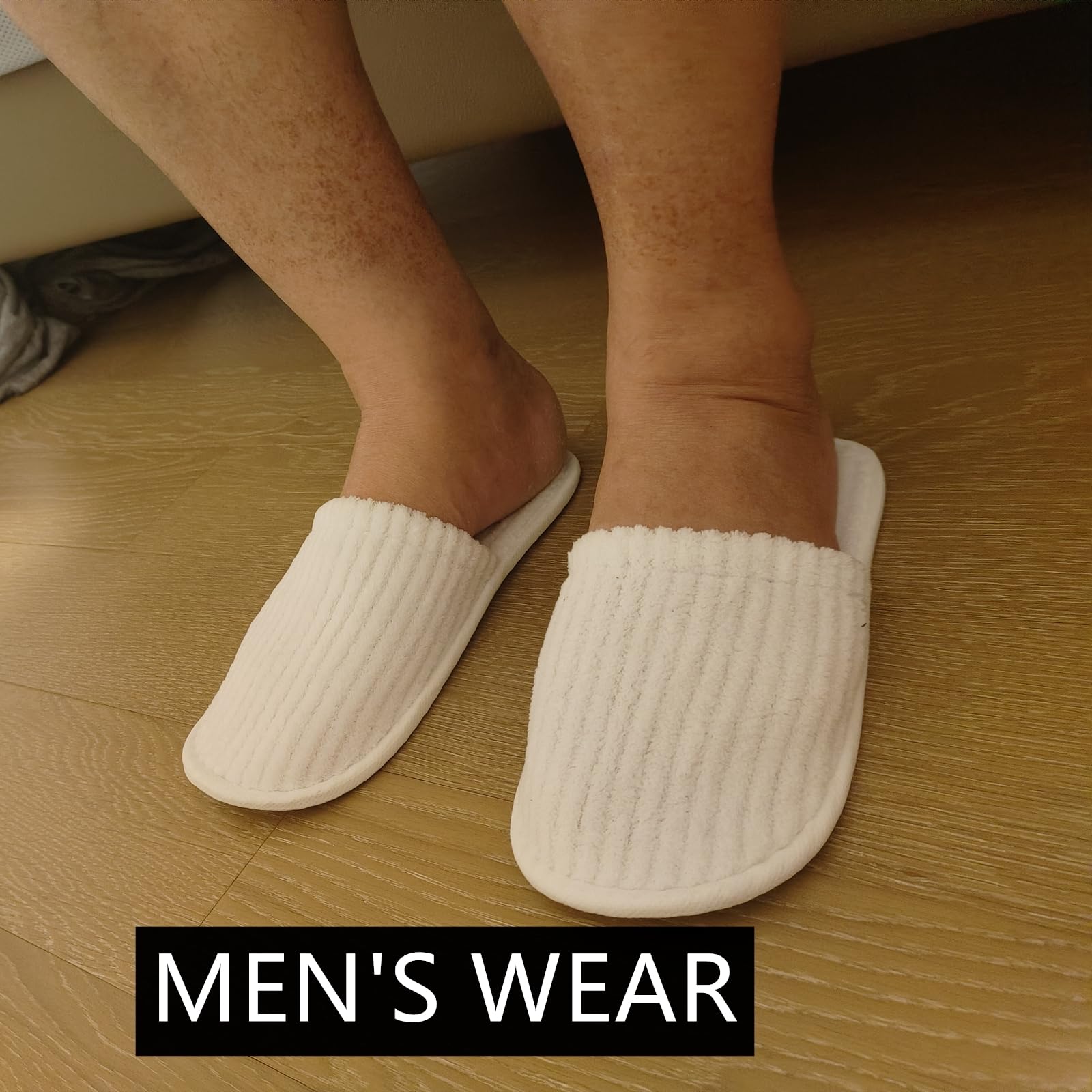 Zentriqlla 20 Pairs White Disposable Slippers, SPA Hotel Slipper for Women and Men, Closed Toe Soft Coral Fleece Slippers for Guests, Non-Slip Slipper for Travel Home Salon