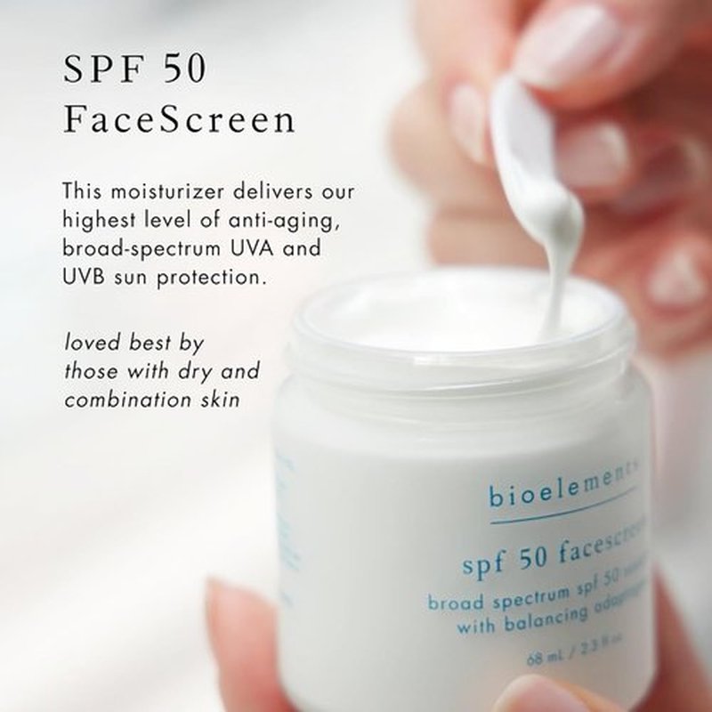 Bioelements SPF 50 FaceScreen | Antioxidant Broad-Spectrum Sunscreen Moisturizer - 2.3 oz - Vegan & Cruelty-Free