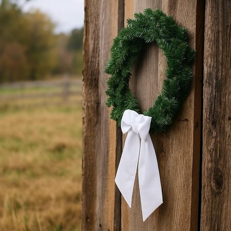 Skiennix White Blank Sash Ribbon - 55" Professional Grade Linen for Wreaths & Wedding Decor