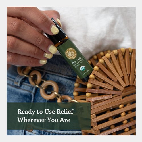 Silk Road Tea Tree Essential Oil Roll-On | 100% Pure USDA Certified for Healthy Skin & Nail Care - 10 ml