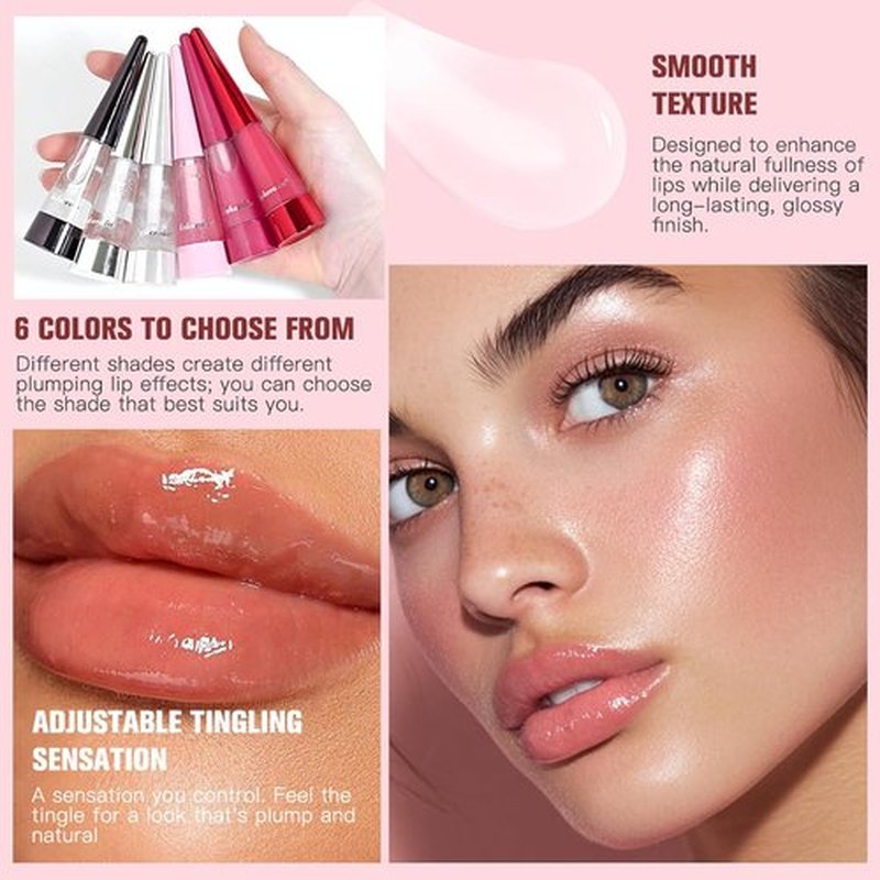 BAISEN DIARY Plumping Lip Oil - Ultra-Hydrating Gloss for Smooth, Juicy Lips | High-Shine Finish